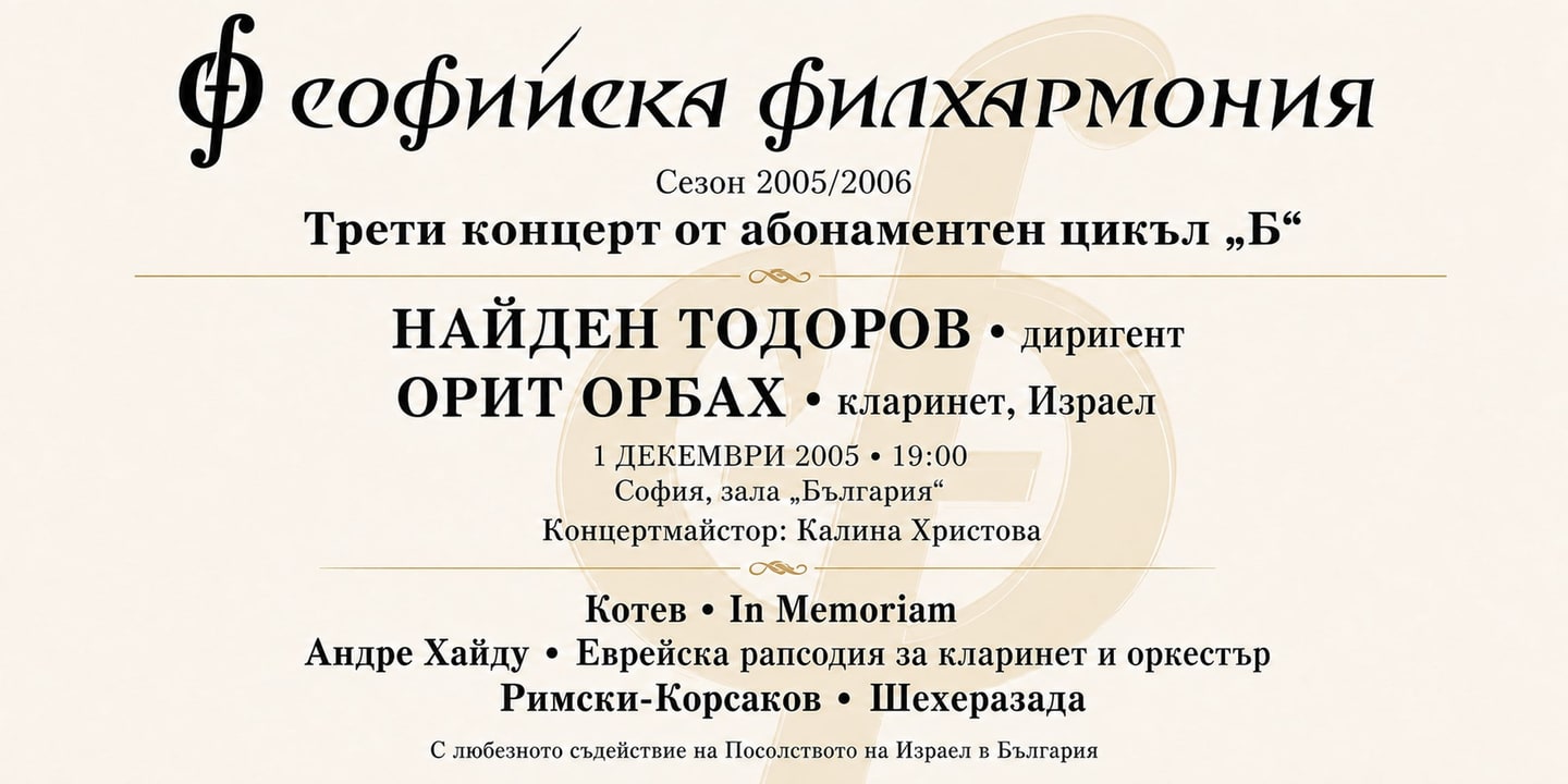 Event banner: Nayden Todorov & Orit Orbach (01.12.2005)