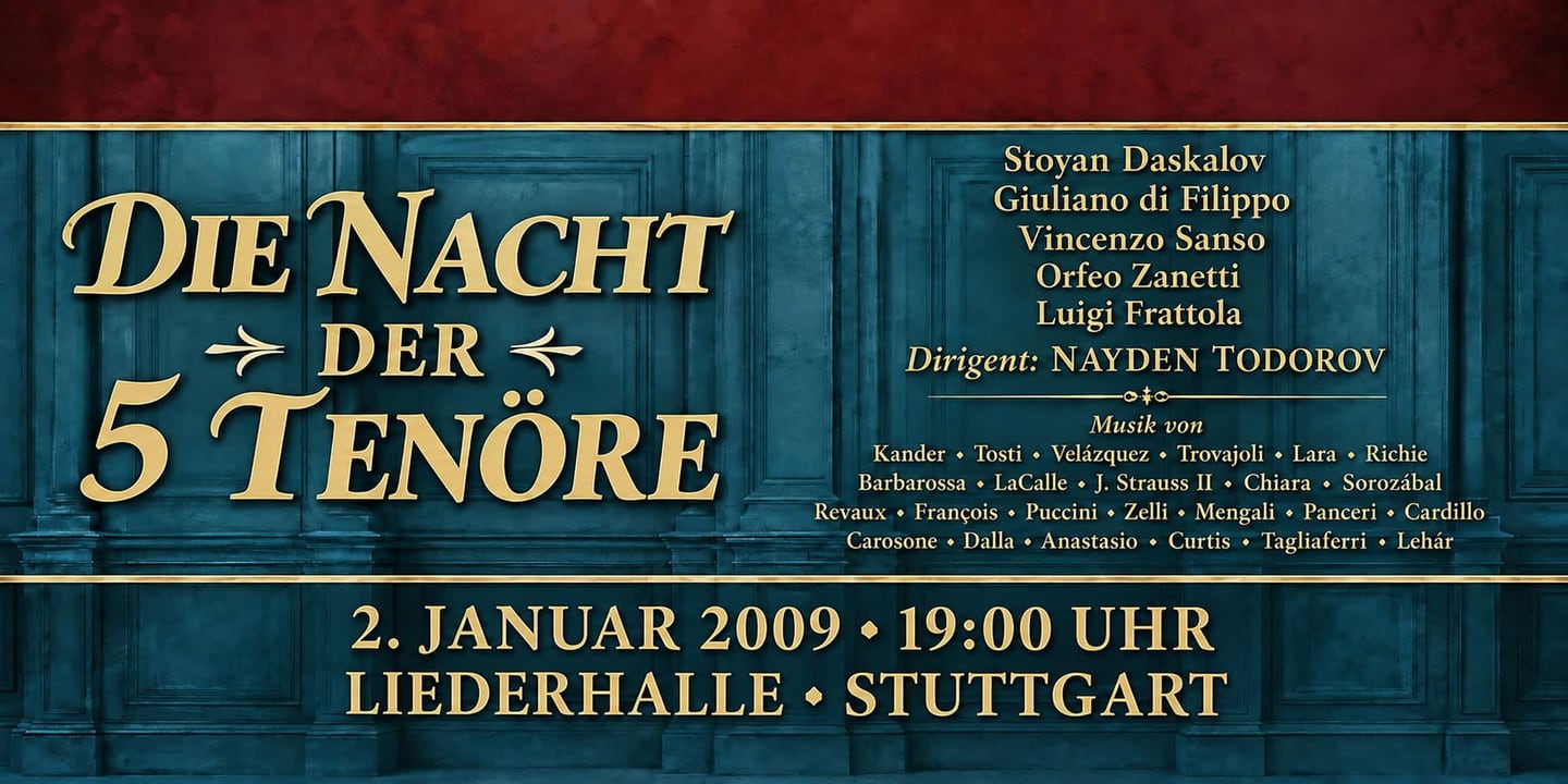 Event banner: Die Nacht der 5 Tenöre (02.01.2009)