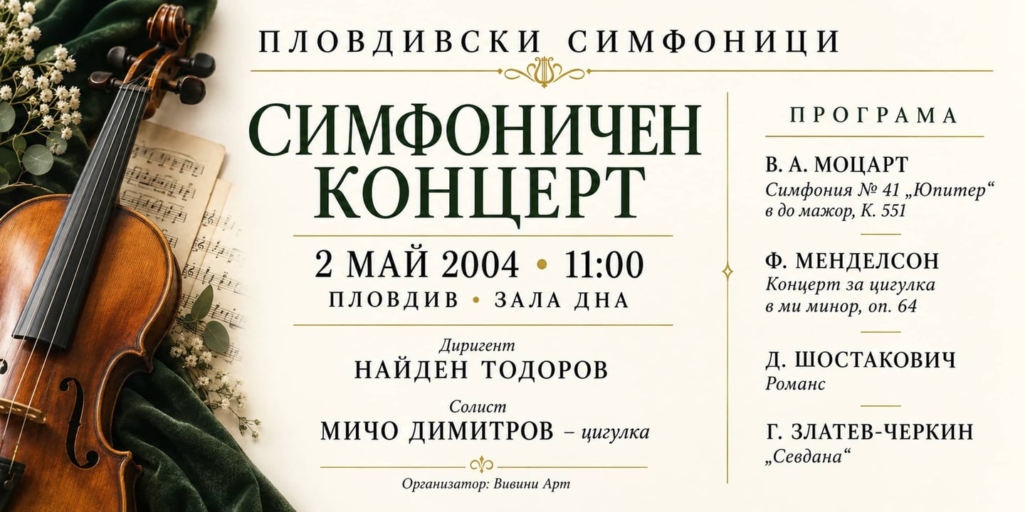 Event banner: Concert with Plovdiver Symphoniker (02.05.2004)