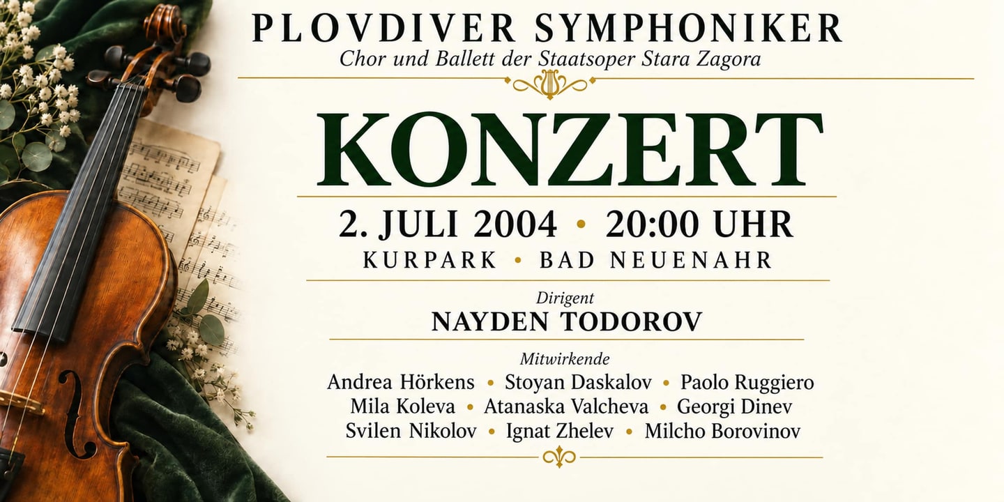 Event banner: Concert with Plovdiver Symphoniker (02.07.2004)