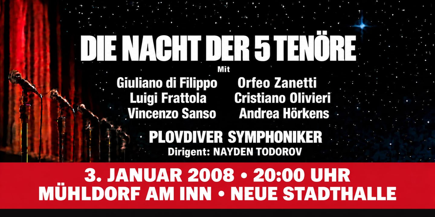 Event banner: Die Nacht der 5 Tenöre (03.01.2008)