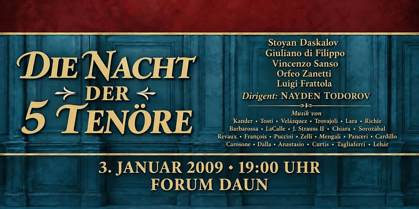 Event banner: Die Nacht der 5 Tenöre (03.01.2009)