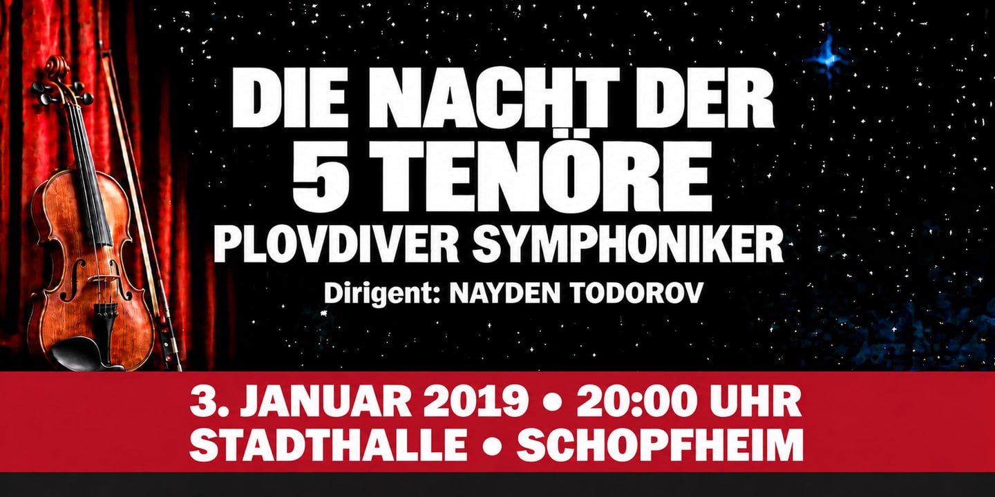 Event banner: Die Nacht der 5 Tenöre (03.01.2019)