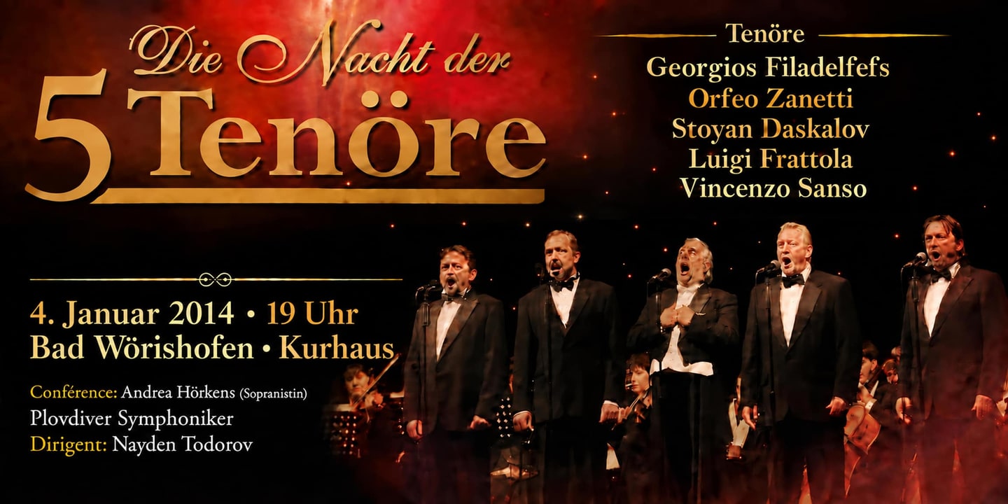 Event banner: Die Nacht der 5 Tenöre (04.01.2014)