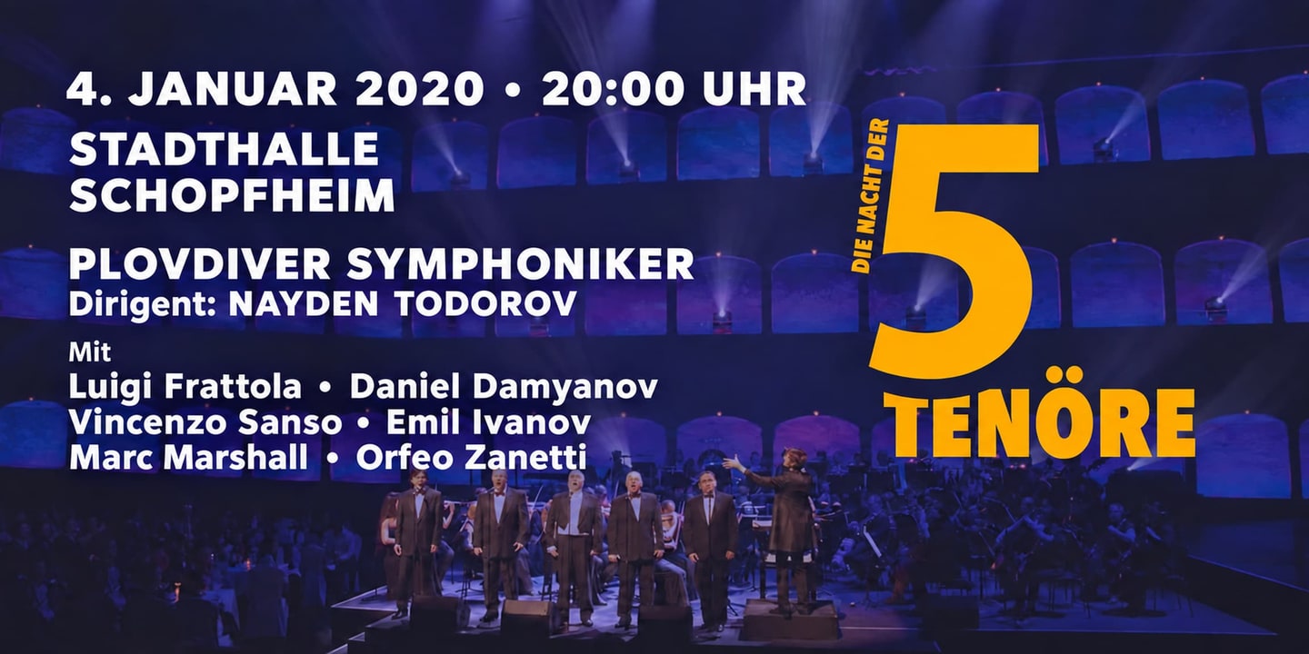Event banner: Die Nacht der 5 Tenöre (04.01.2020)