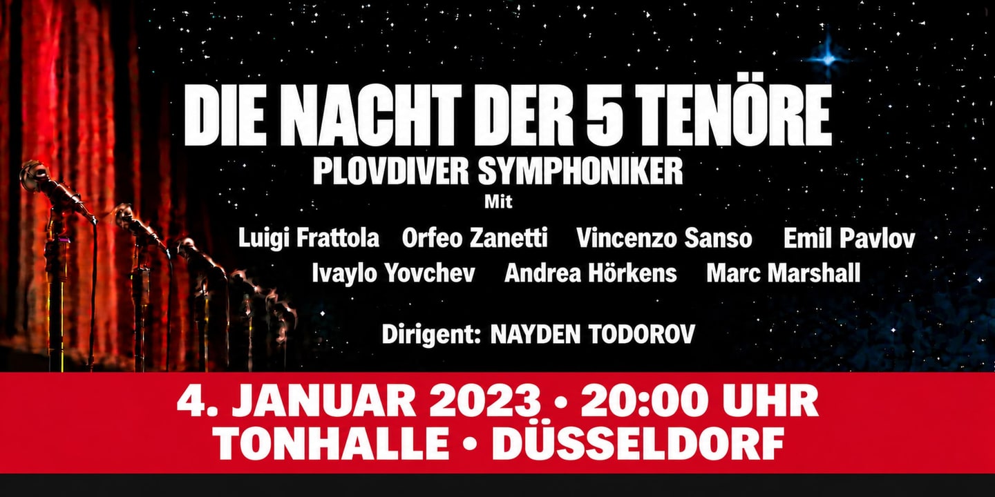 Event banner: Die Nacht der 5 Tenöre (04.01.2023)