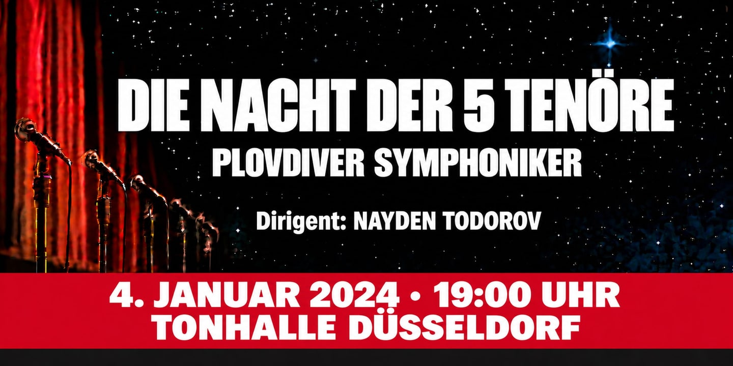 Event banner: Die Nacht der 5 Tenöre (04.01.2024)