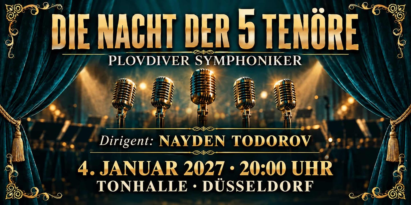 Event banner: Die Nacht der 5 Tenöre (04.01.2027)