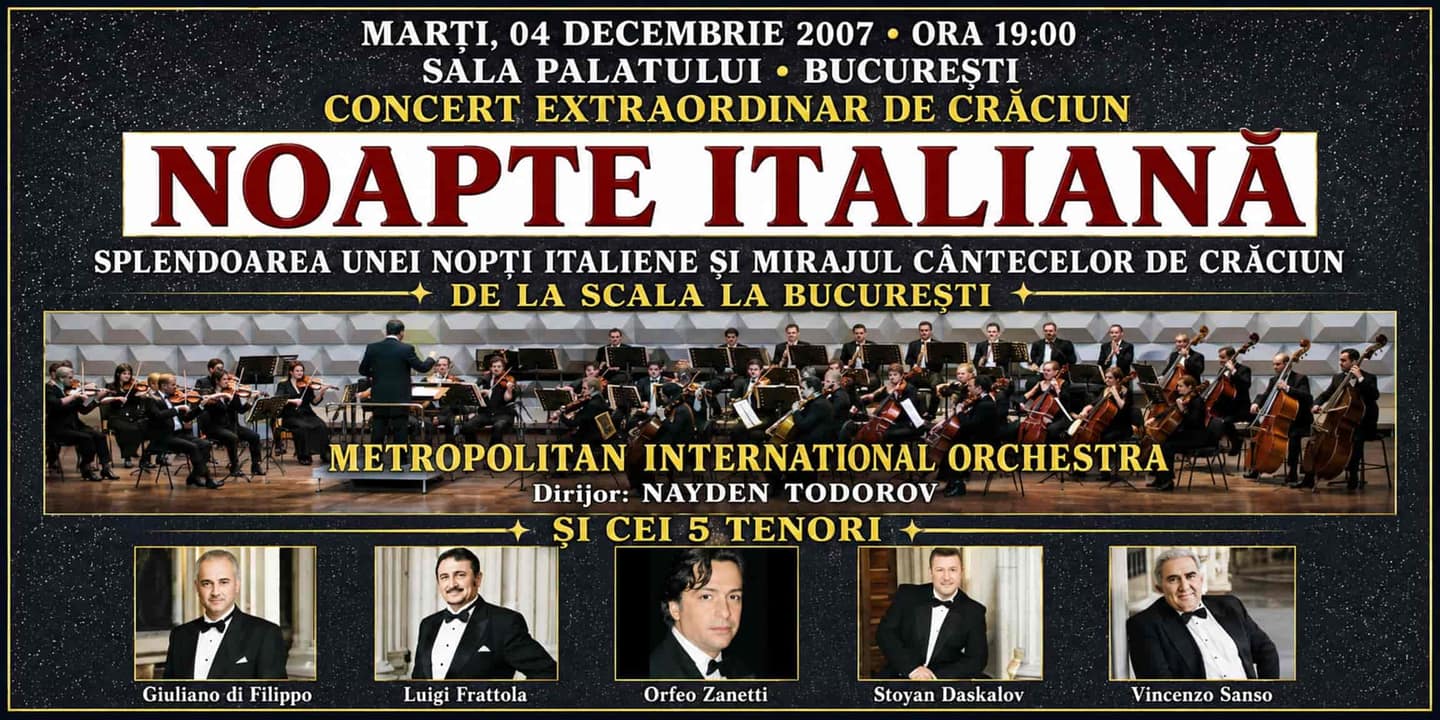 Event banner: Die Nacht der 5 Tenöre in Romania (04.12.2007)