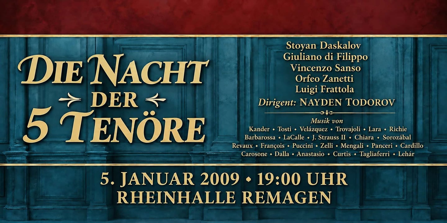 Event banner: Die Nacht der 5 Tenöre (05.01.2009)