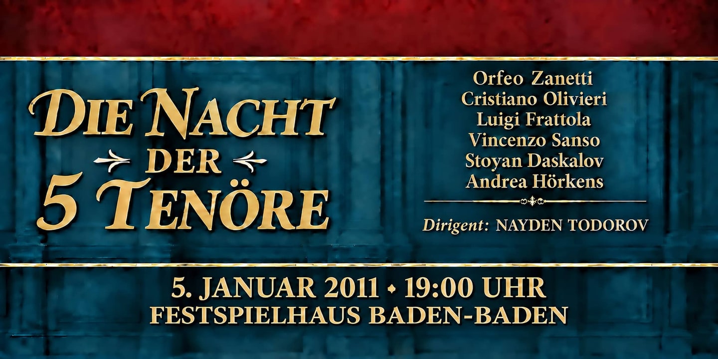 Event banner: Die Nacht der 5 Tenöre (05.01.2011)