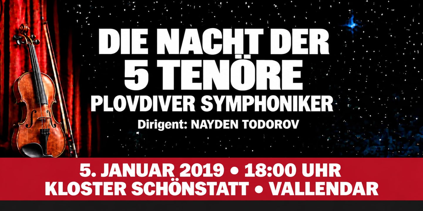 Event banner: Die Nacht der 5 Tenöre (05.01.2019)