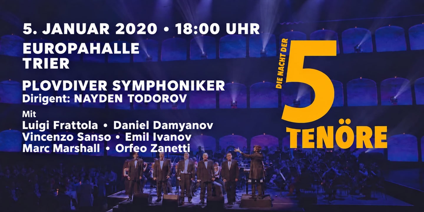 Event banner: Die Nacht der 5 Tenöre (05.01.2020)