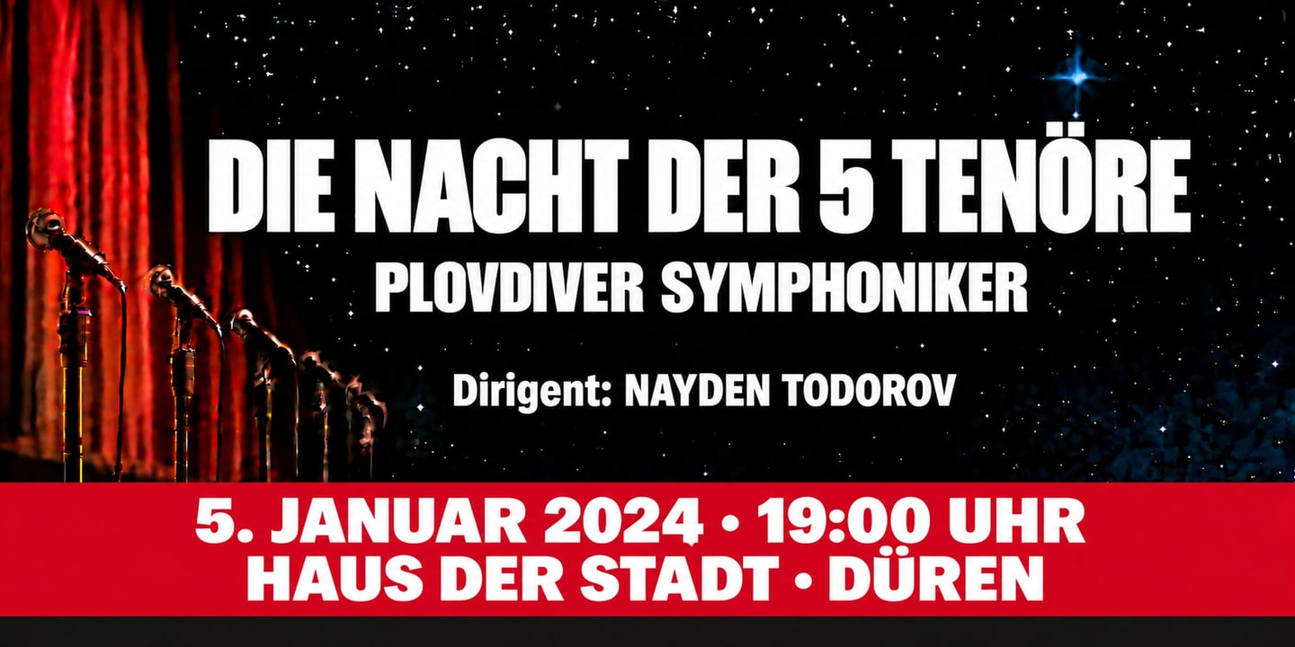 Event banner: Die Nacht der 5 Tenöre (05.01.2024)