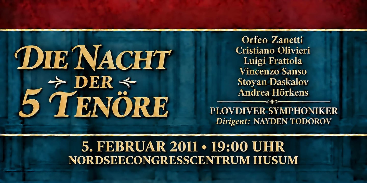 Event banner: Die Nacht der 5 Tenöre (05.02.2011)