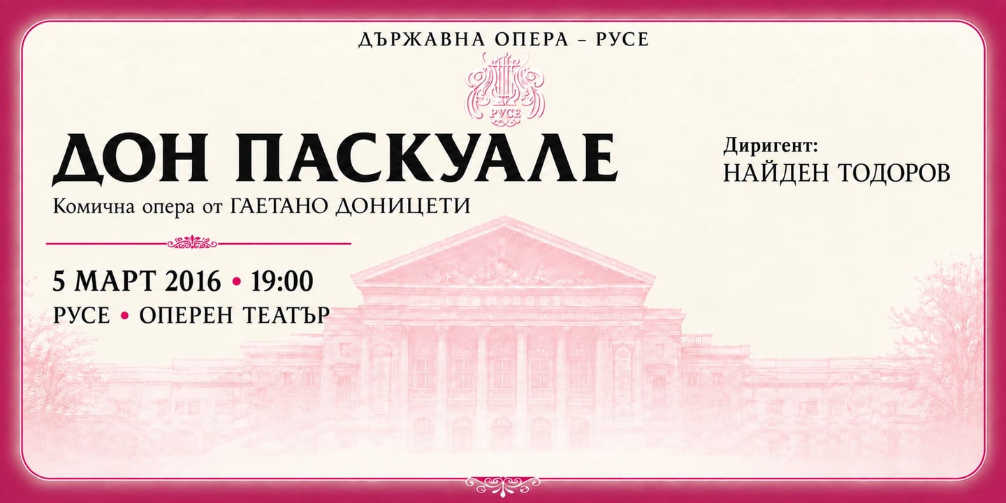 Event banner: Don Pasquale by Donizetti (05.03.2016)