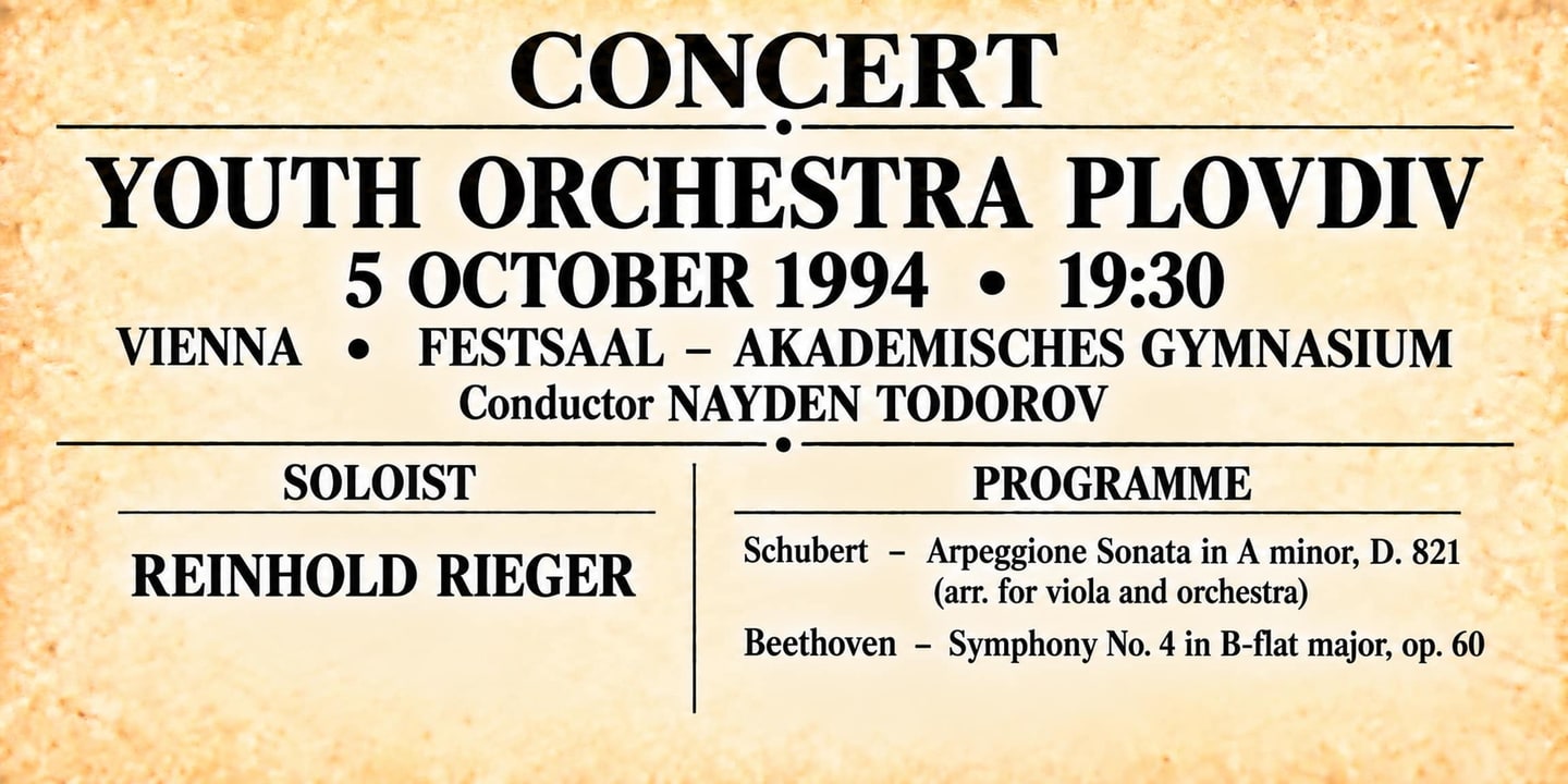 Event banner: Concert with Youth Orchestra Plovdiv (05.10.1994)