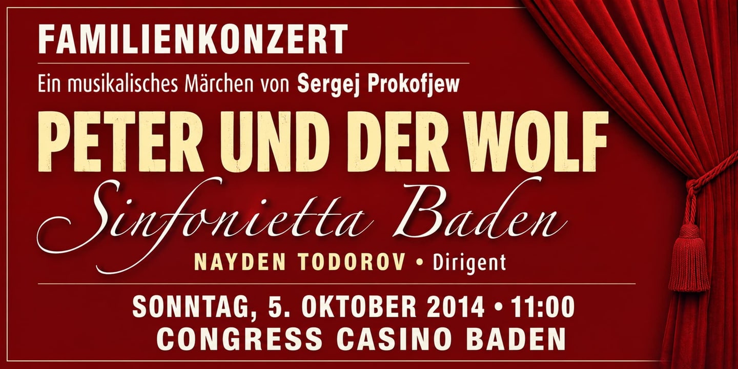 Event banner: Peter und der Wolf – Familienkonzert (05.10.2014)