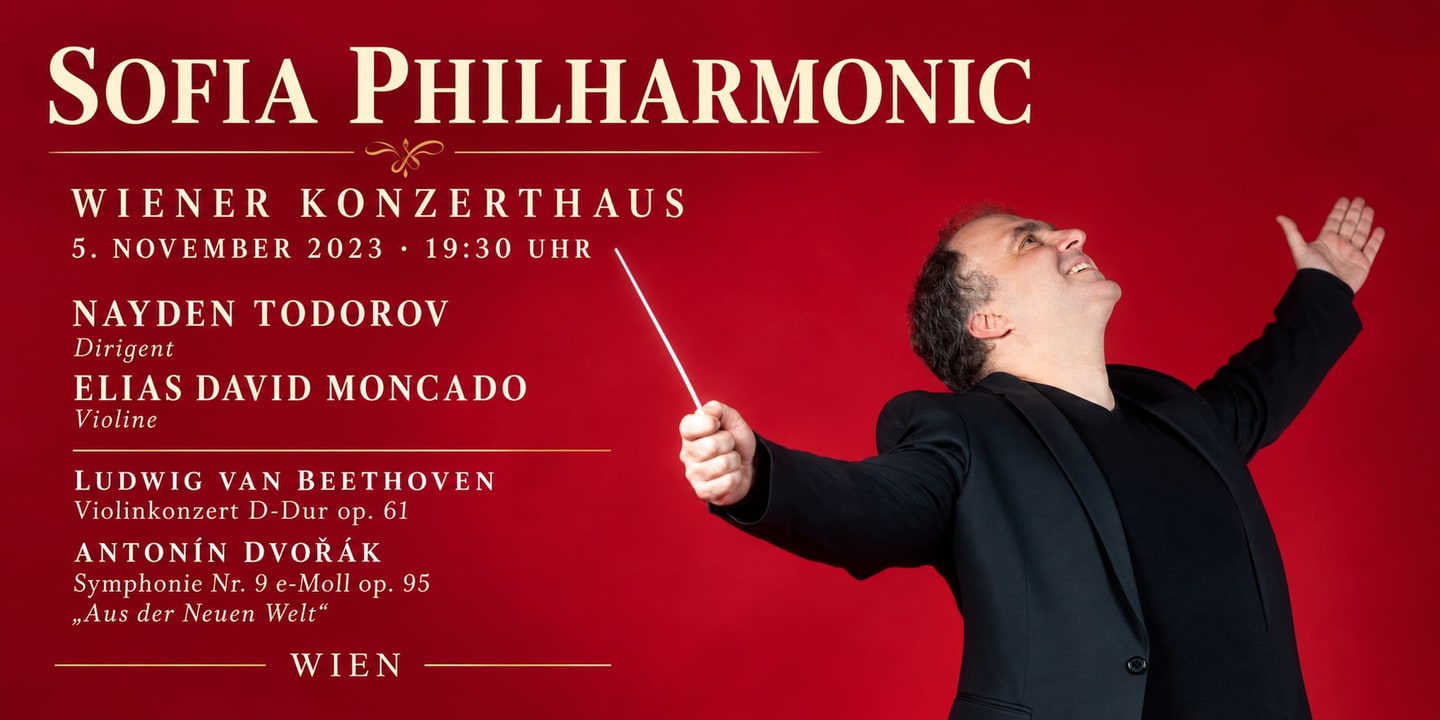 Event banner: Sofia Philharmonic & Nayden Todorov at Wiener Konzerthaus (05.11.2023)