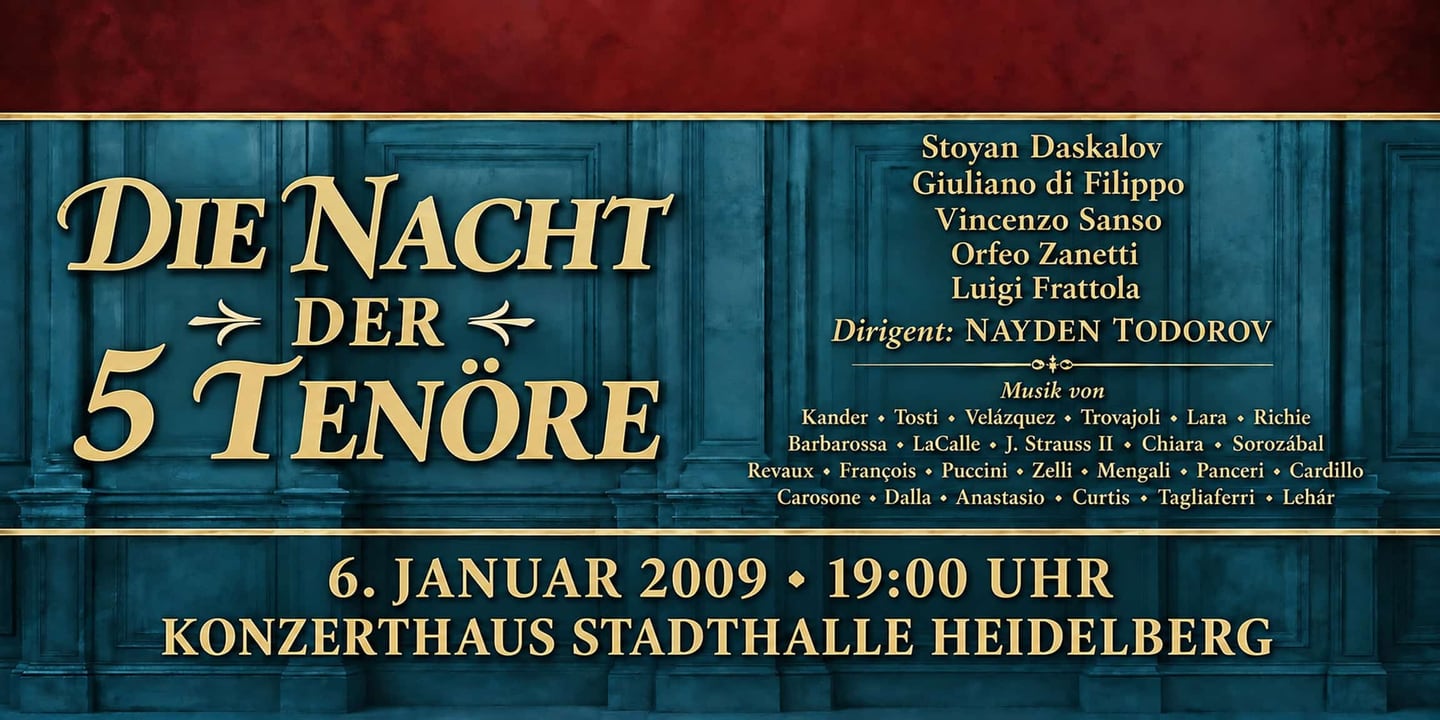 Event banner: Die Nacht der 5 Tenöre (06.01.2009)