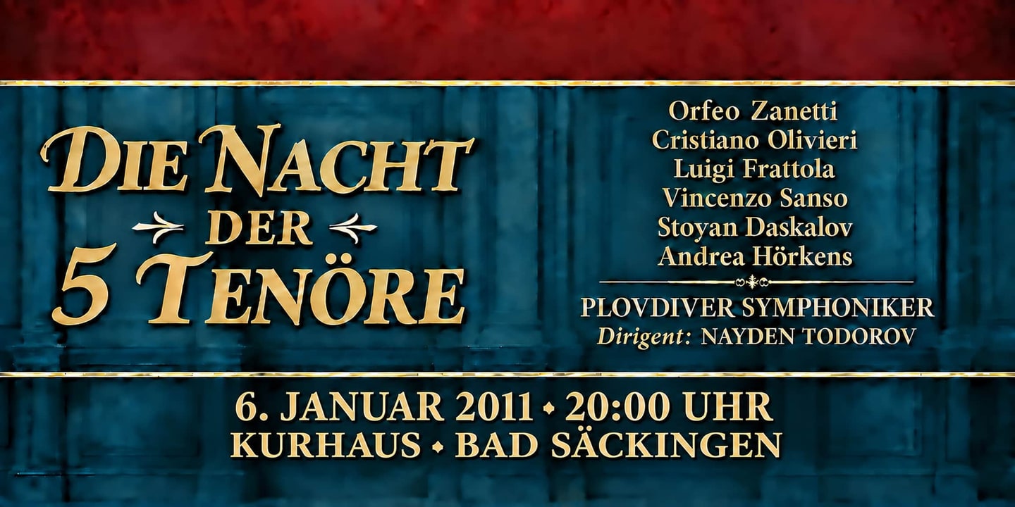 Event banner: Die Nacht der 5 Tenöre (06.01.2011)