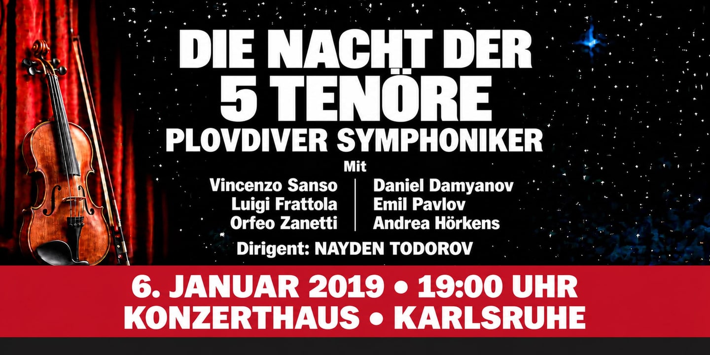 Event banner: Die Nacht der 5 Tenöre (06.01.2019)
