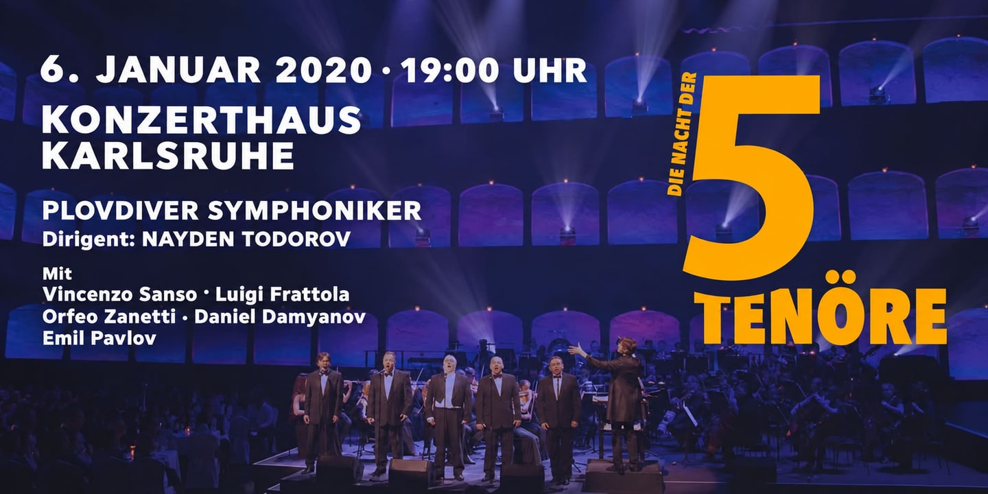 Event banner: Die Nacht der 5 Tenöre (06.01.2020)