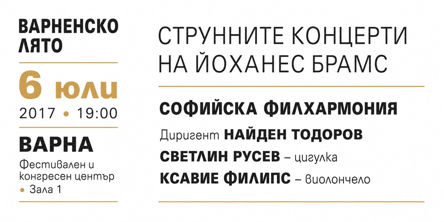 Event banner: The String Concertos of Johannes Brahms (06.07.2017)