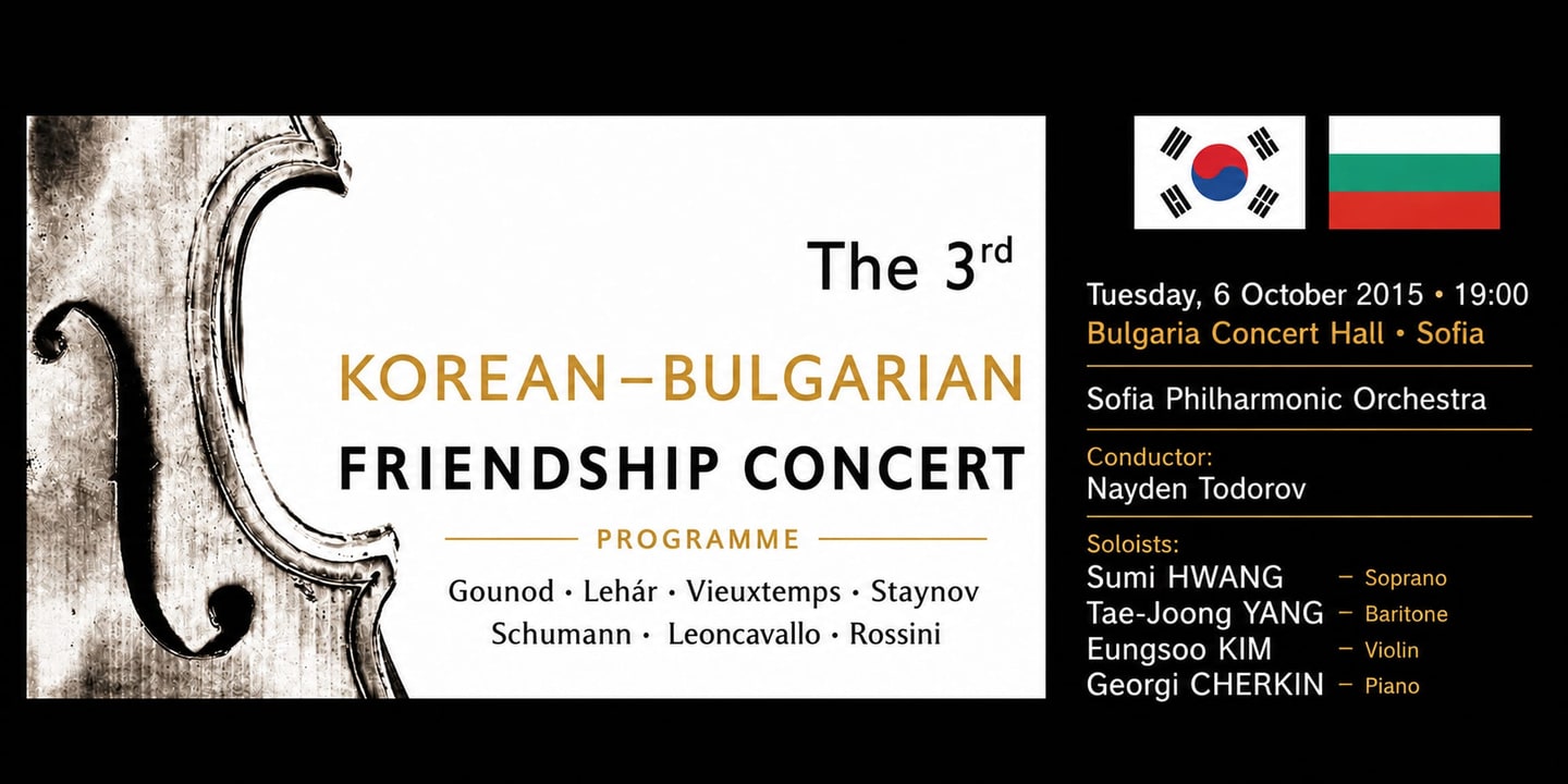 Event banner: The 3rd Korean-Bulgarian Friendship Concert (06.10.2015)
