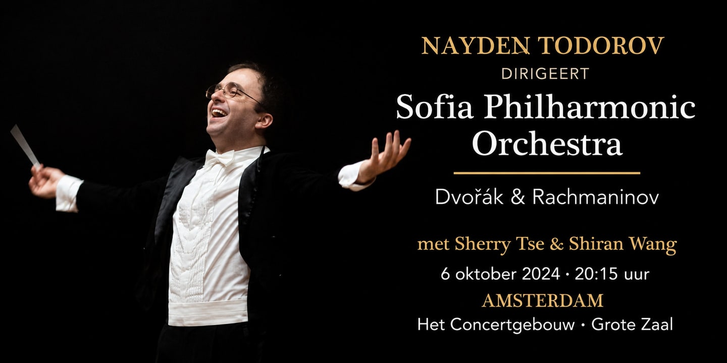Event banner: Sofia Philharmonic & Nayden Todorov visiting Amsterdam (06.10.2024)