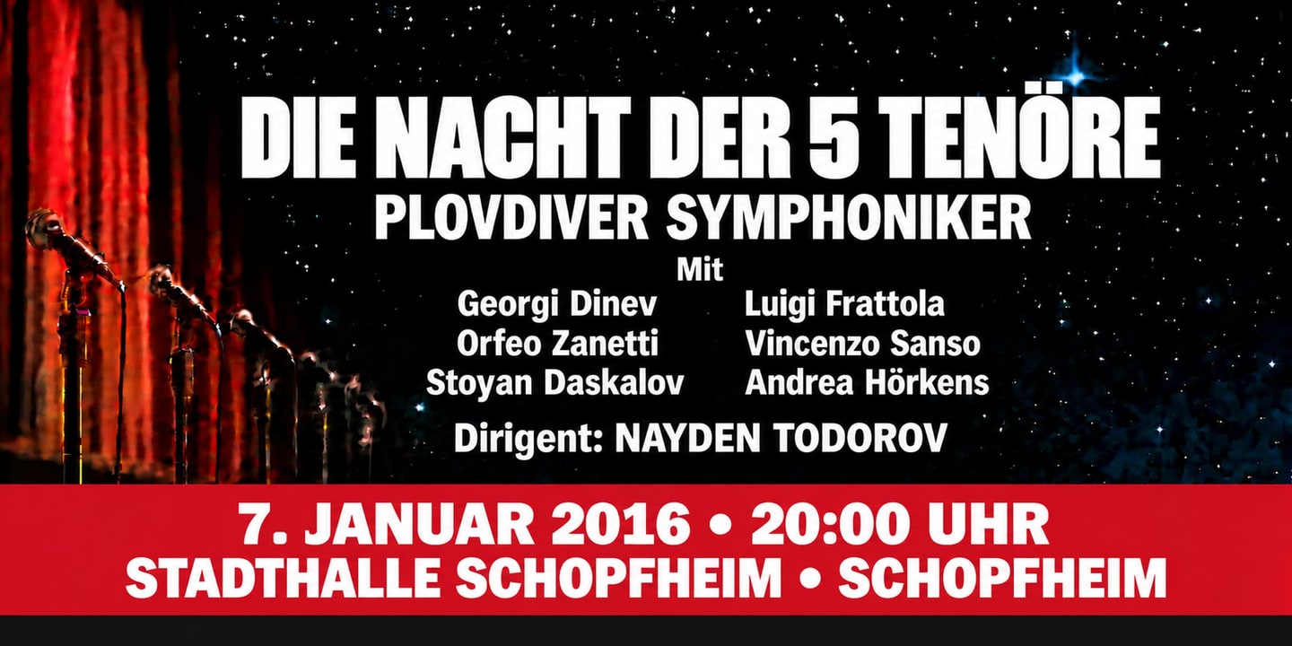 Event banner: Die Nacht der 5 Tenöre (07.01.2016)