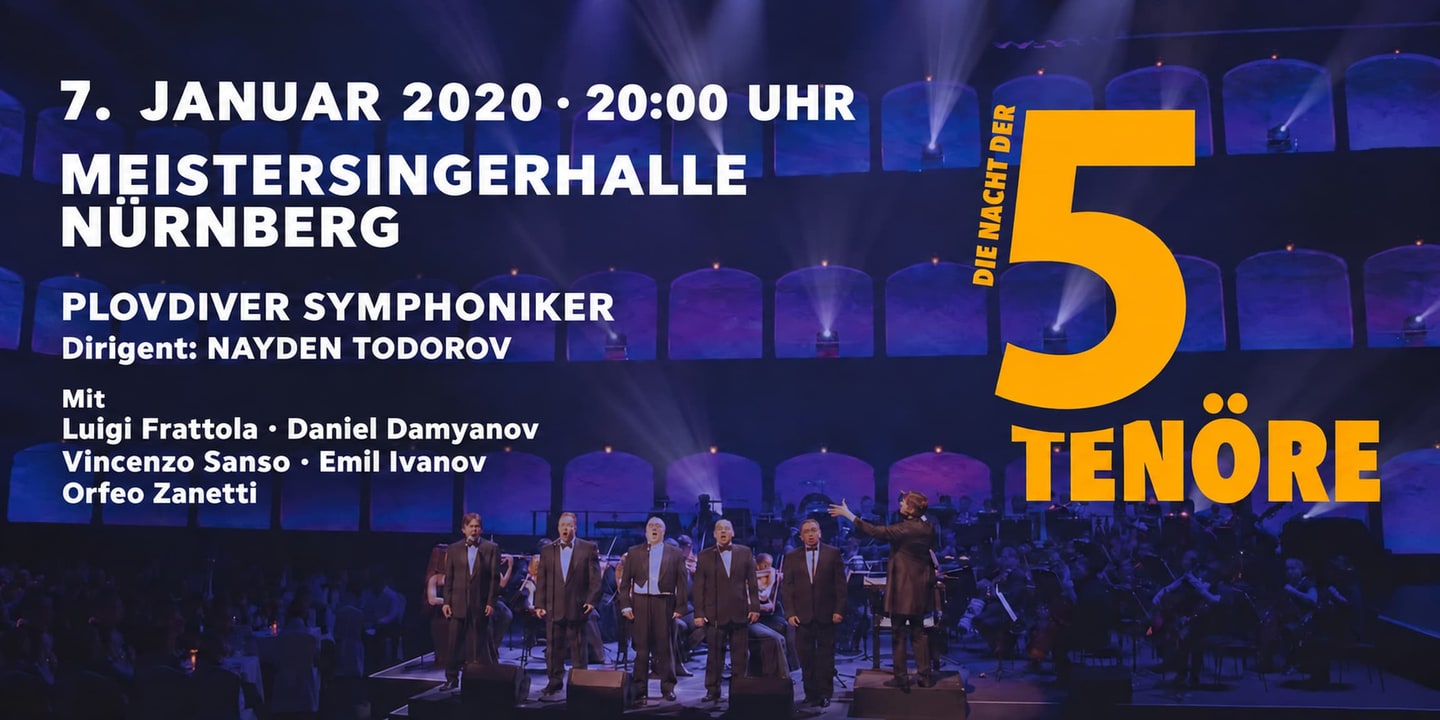 Event banner: Die Nacht der 5 Tenöre (07.01.2020)