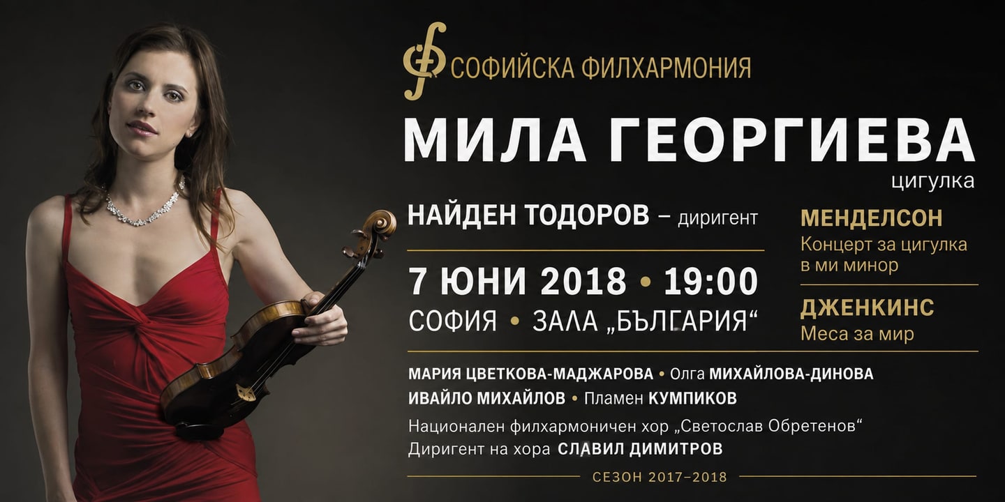 Event banner: Mila Georgieva&Sofia Philharmonic under the baton of Nayden Todorov (07.06.2018)