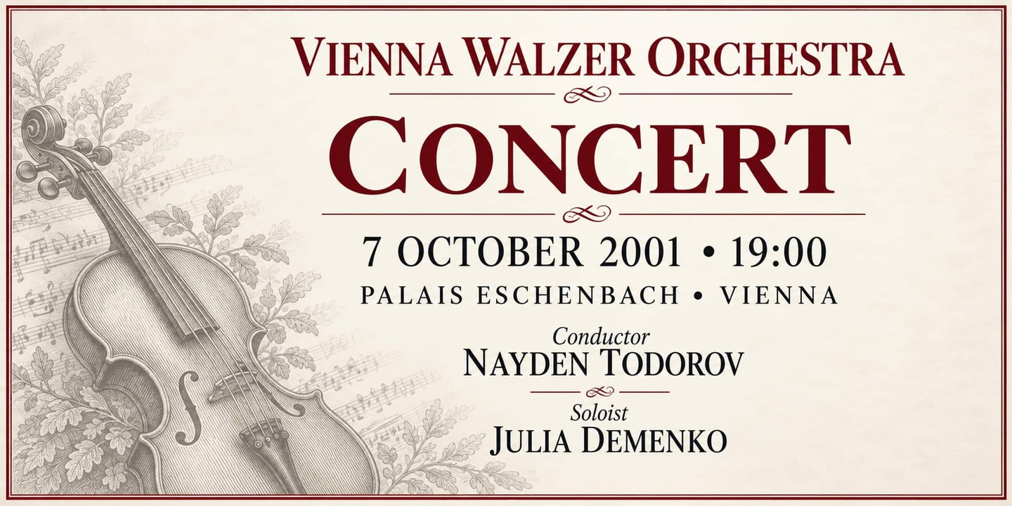 Event banner: Concert with Vienna Walzer Orchestra (07.10.2001)