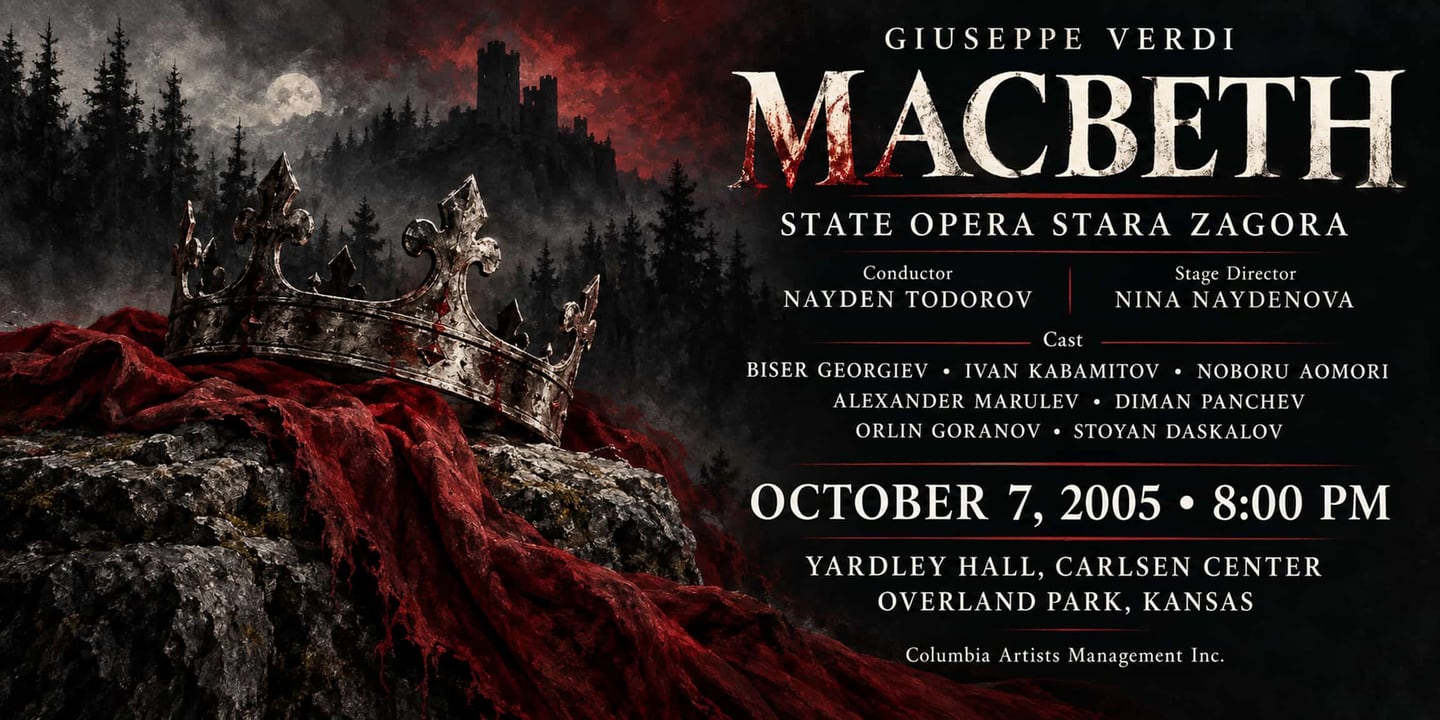 Event banner: Opera Verdi Europa USA Tour 2005 — Macbeth (07.10.2005)