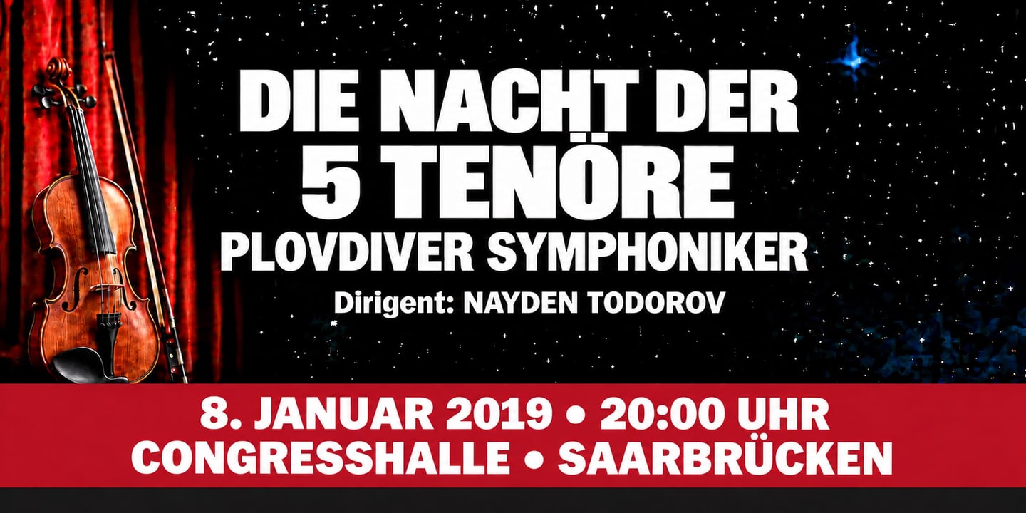 Event banner: Die Nacht der 5 Tenöre (08.01.2019)