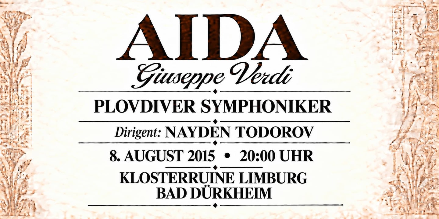 Event banner: Aida by Verdi (08.08.2015)
