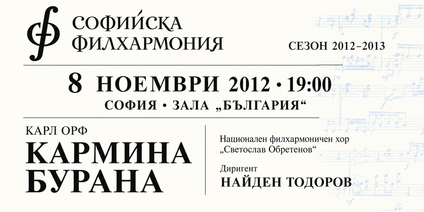 Event banner: Carmina Burana by Orff (08.11.2012)