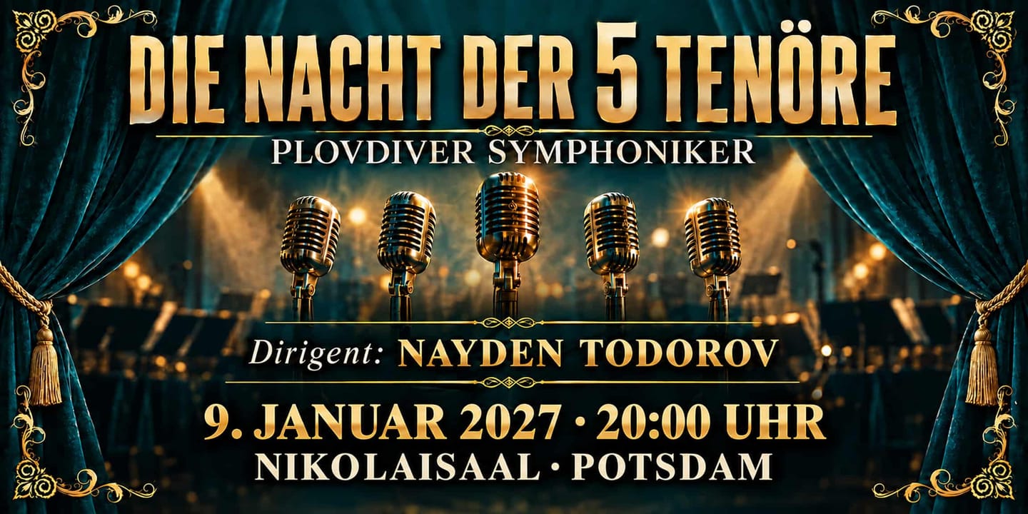 Event banner: Die Nacht der 5 Tenöre (09.01.2027)