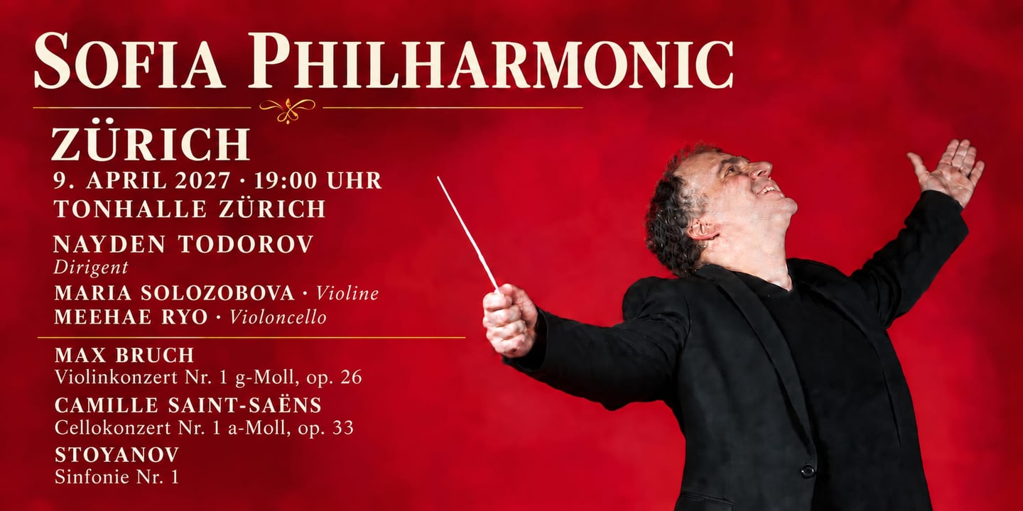 Event banner: Sofia Philharmonic at the Tonhalle Zürich (09.04.2027)