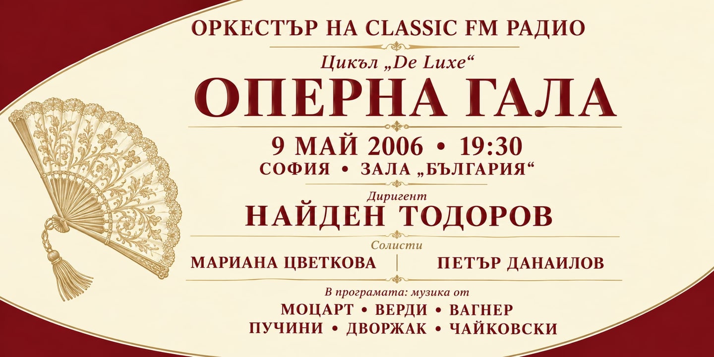Event banner: Classic FM Radio Orchestra – Nayden Todorov / Mariana Tsvetkova / Petar Danailov (09.05.2006)