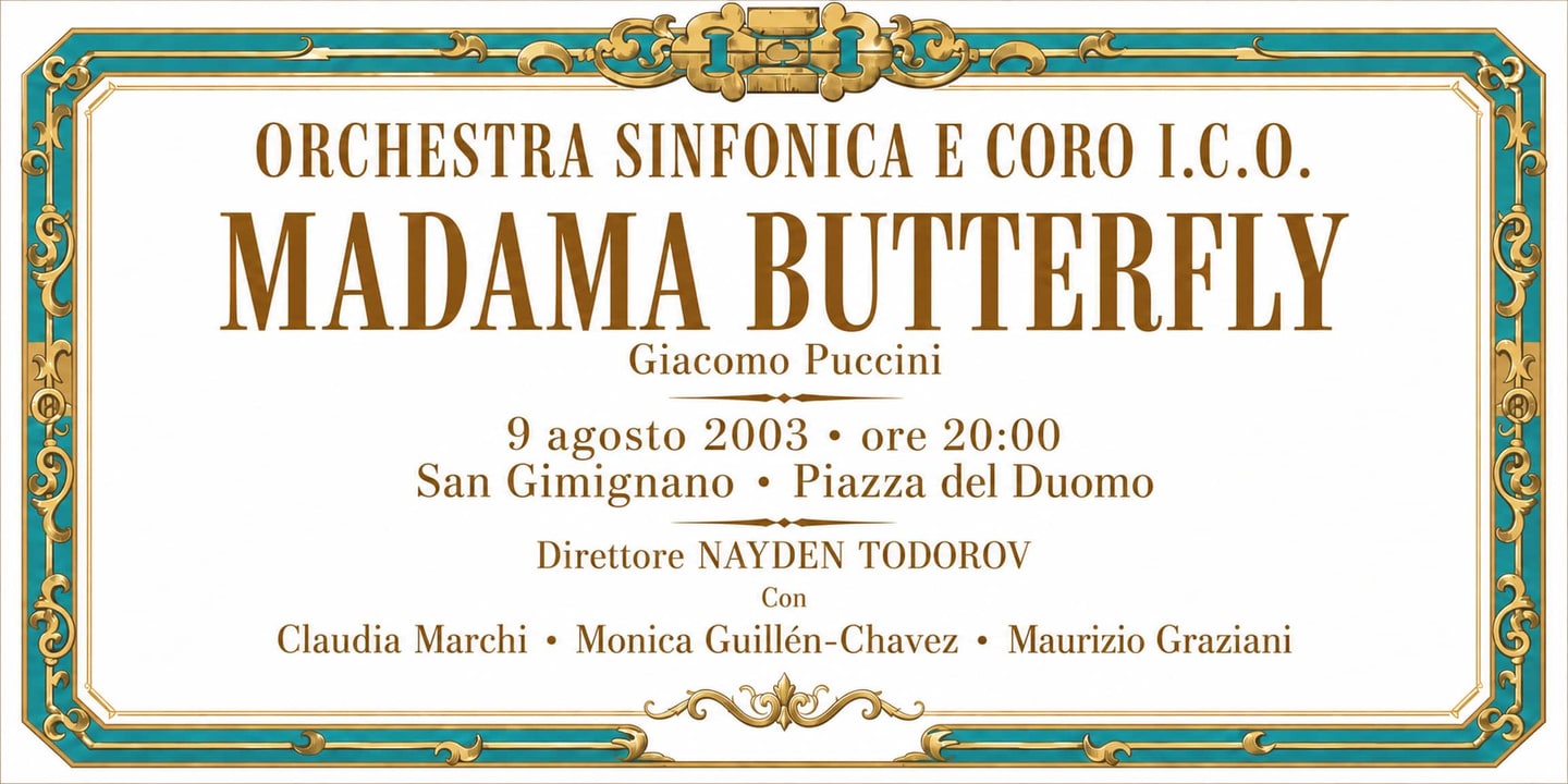 Event banner: Madama Butterfly by Puccini (09.08.2003)