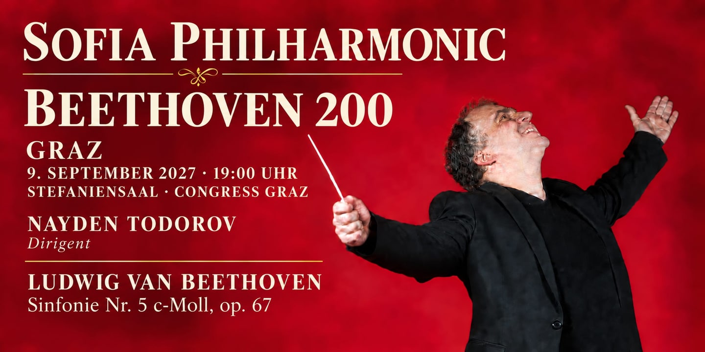 Event banner: Beethoven 200: Sofia Philharmonic in Graz (09.09.2027)
