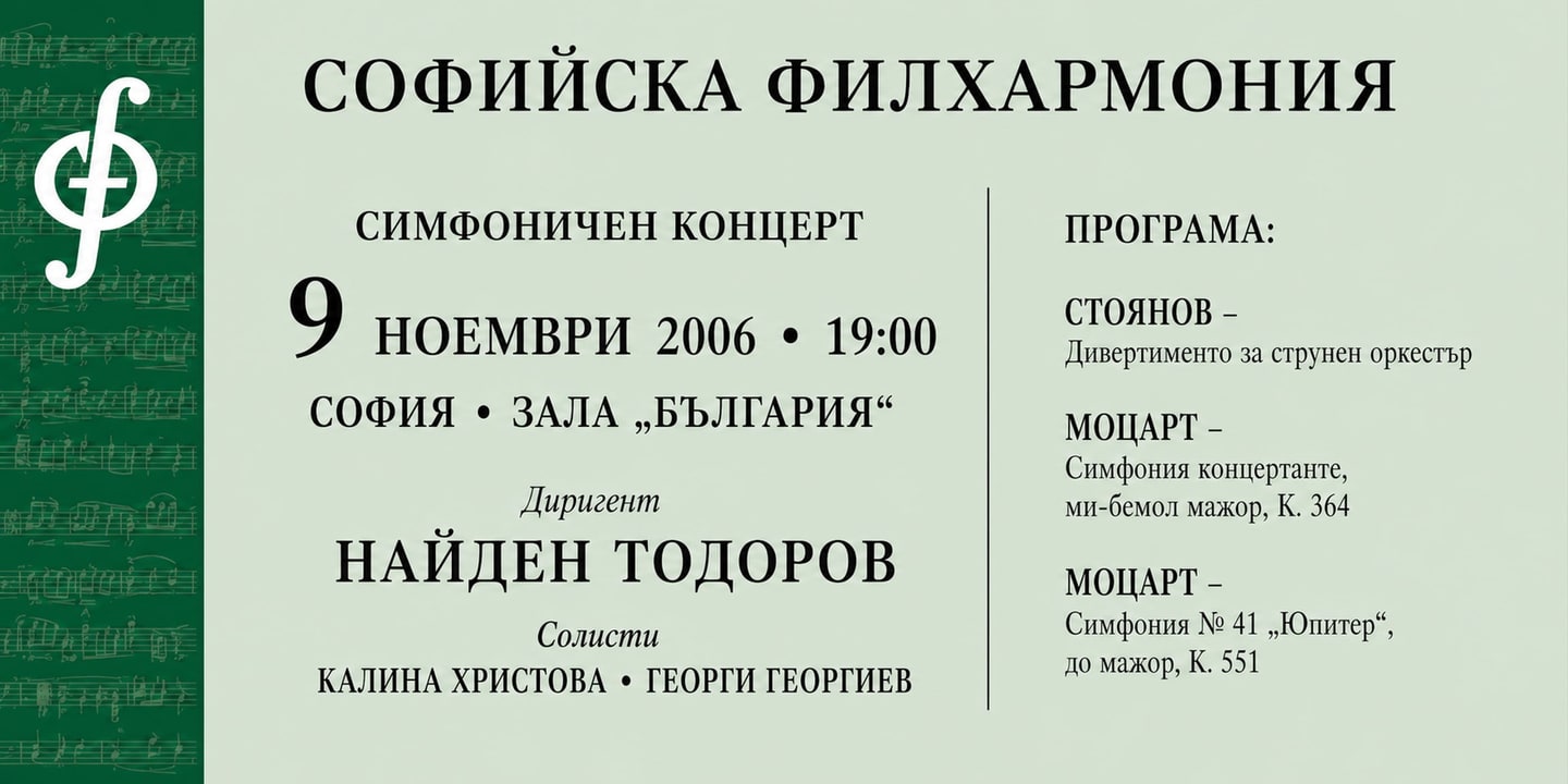 Event banner: Symphony Concert with Nayden Todorov (09.11.2006)