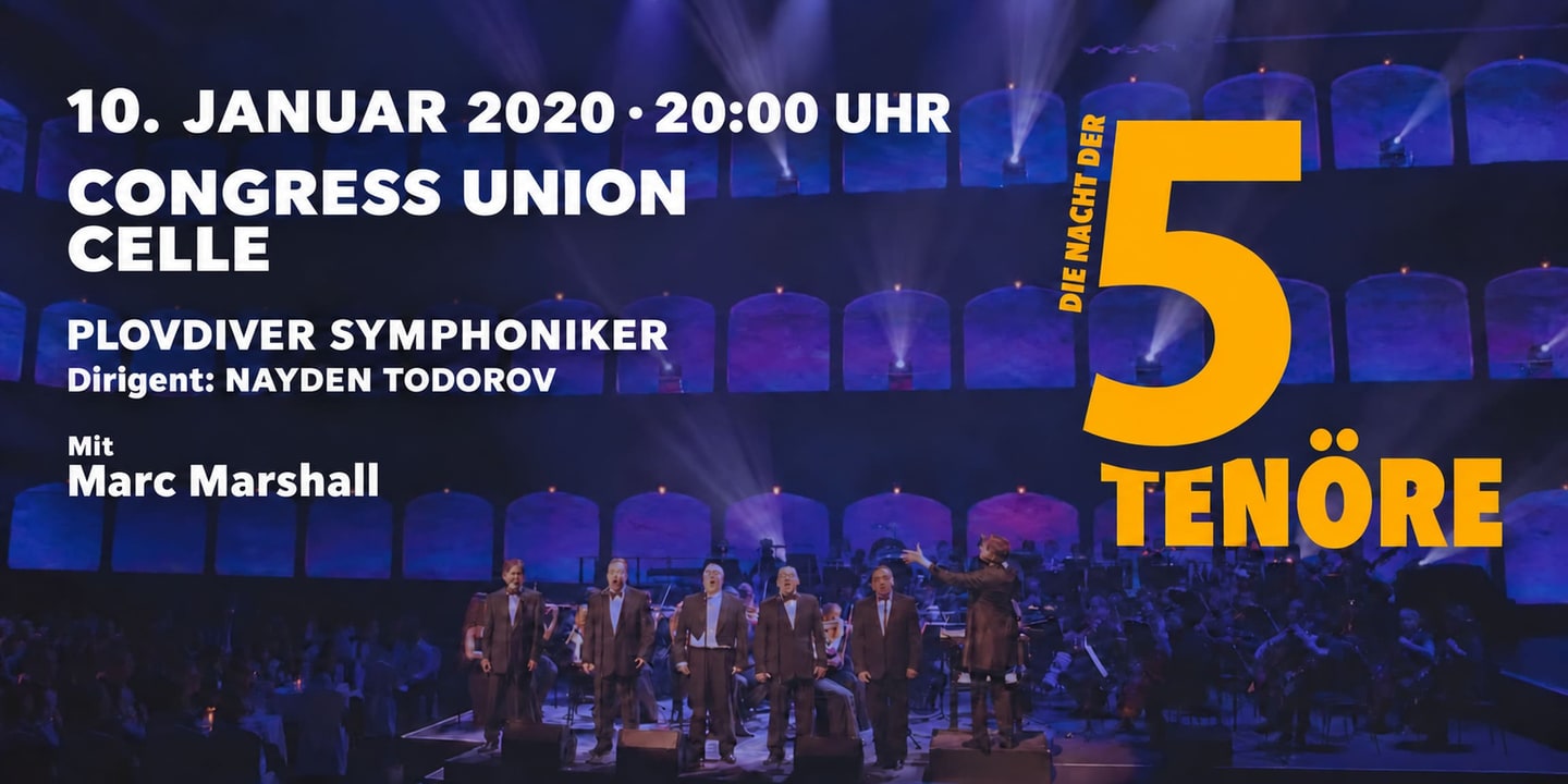 Event banner: Die Nacht der 5 Tenöre (10.01.2020)