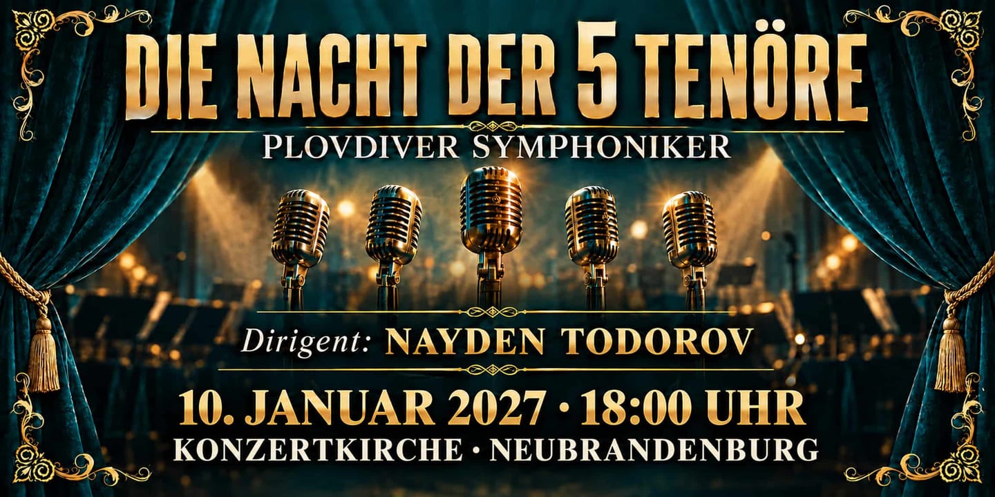 Event banner: Die Nacht der 5 Tenöre (10.01.2027)