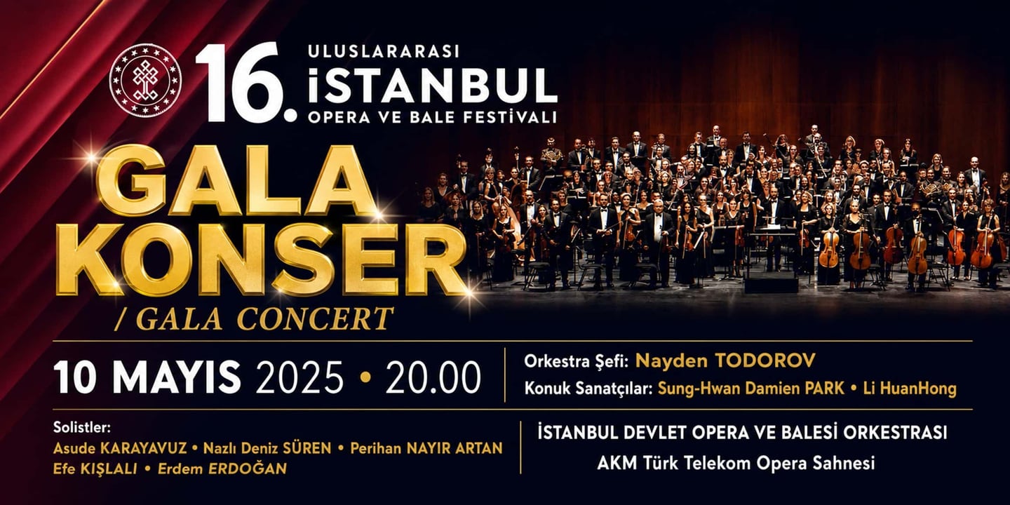 Event banner: Gala Concert – 16th International Istanbul Opera and Ballet Festival (10.05.2025)
