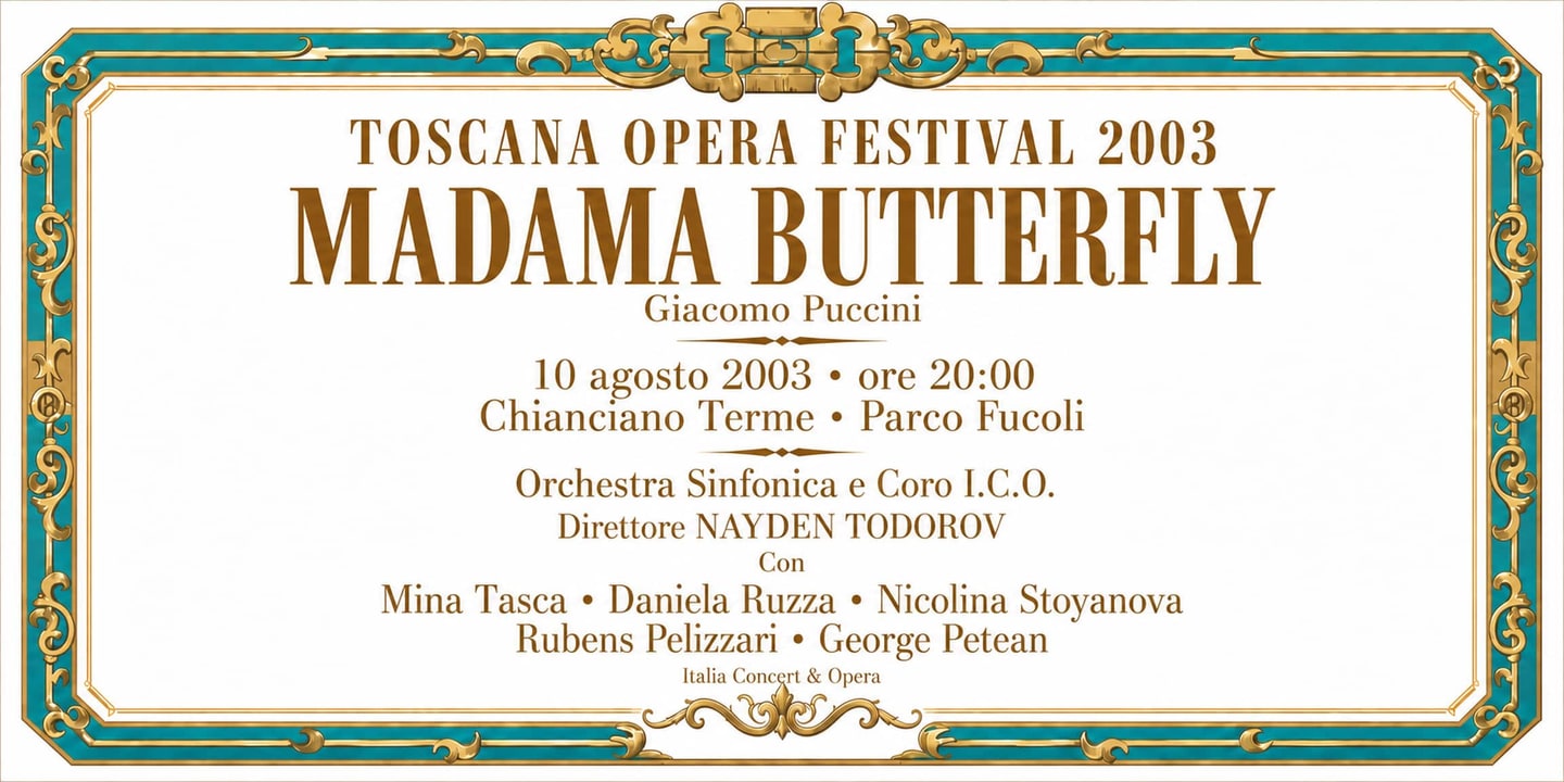 Event banner: Madama Butterfly by Puccini (10.08.2003)