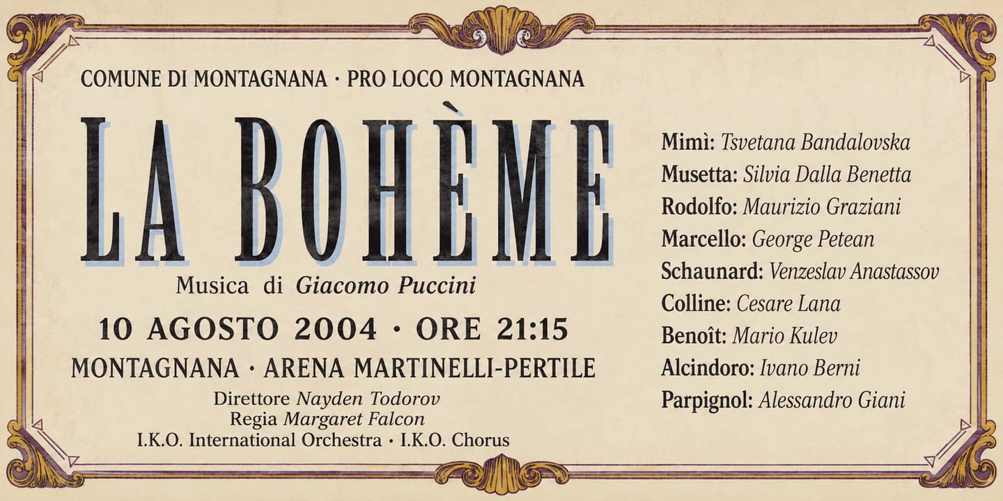 Event banner: La bohème (10.08.2004)