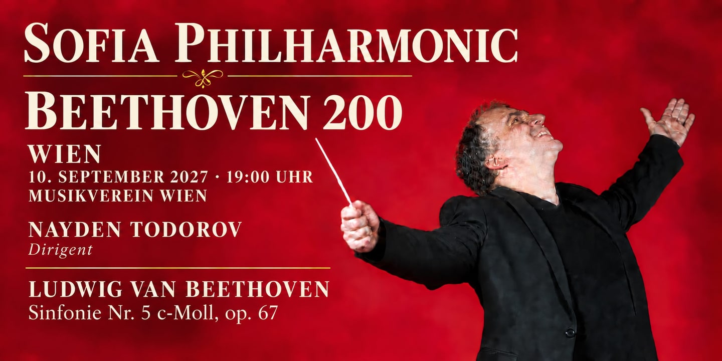 Event banner: Beethoven 200: Sofia Philharmonic at the Musikverein (10.09.2027)